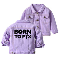 Thumbnail for Born To Fix Airplanes Designed Children Denim Jackets