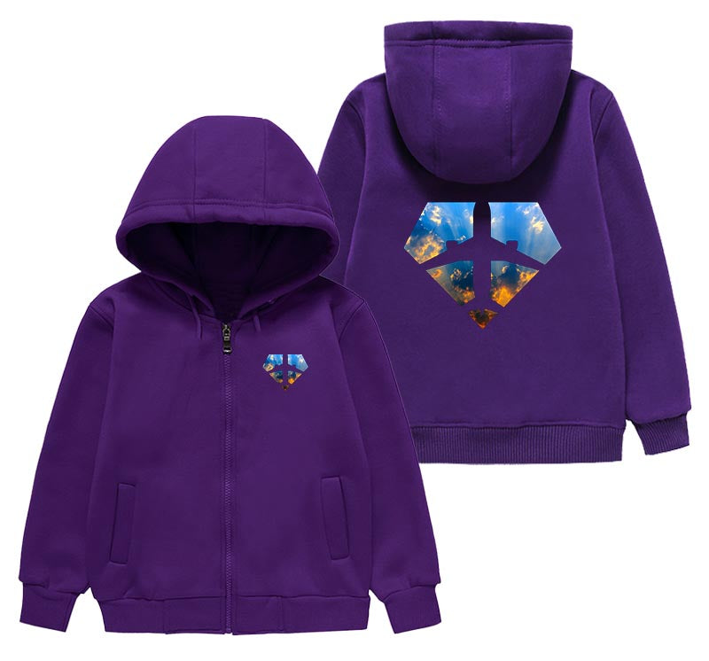 Supermen of The Skies (Sunrise) Designed "CHILDREN" Zipped Hoodies