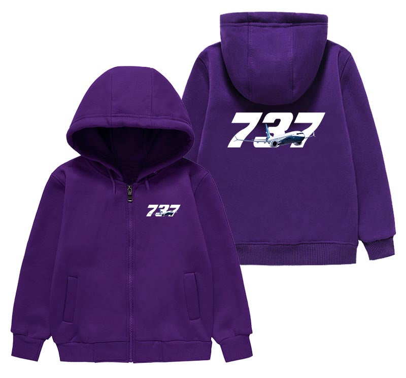 Super Boeing 737 Designed "CHILDREN" Zipped Hoodies