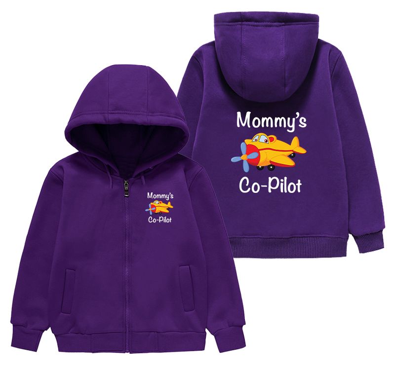Mommy's Co-Pilot (Propeller) Designed "CHILDREN" Zipped Hoodies