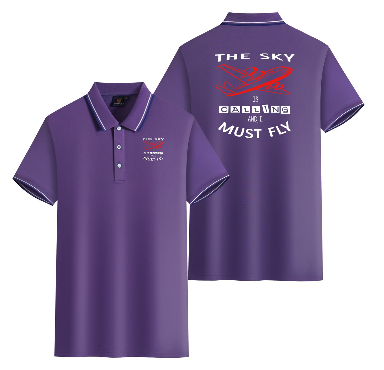 The Sky is Calling and I Must Fly Designed Stylish Polo T-Shirts (Double-Side)