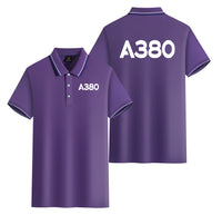 Thumbnail for A380 Flat Text Designed Stylish Polo T-Shirts (Double-Side)