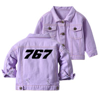 Thumbnail for 767 Flat Text Designed Children Denim Jackets