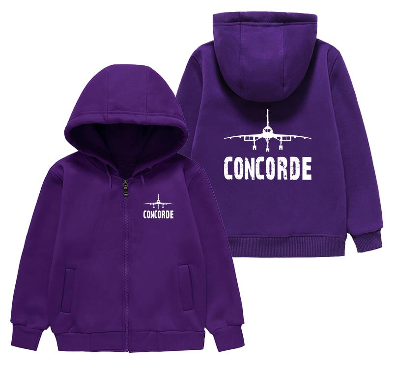 Concorde & Plane Designed "CHILDREN" Zipped Hoodies