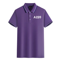 Thumbnail for A220 Flat Text Designed Stylish Polo T-Shirts
