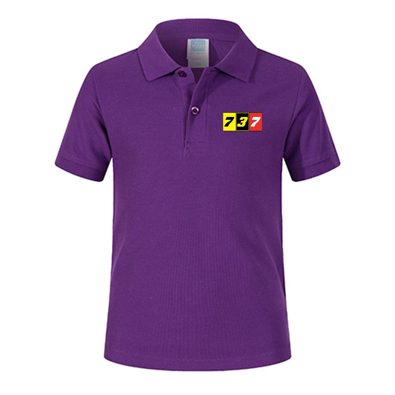 Flat Colourful 737 Designed Children Polo T-Shirts