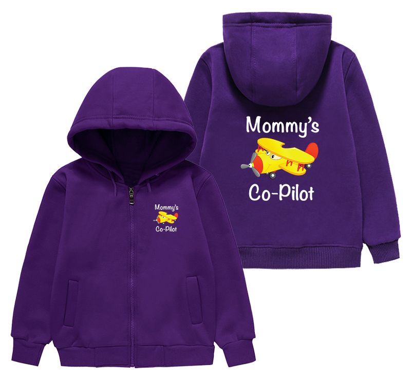 Mommy's Co-Pilot (Propeller2) Designed "CHILDREN" Zipped Hoodies
