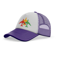 Thumbnail for Colourful 3 Airplanes Designed Trucker Caps & Hats