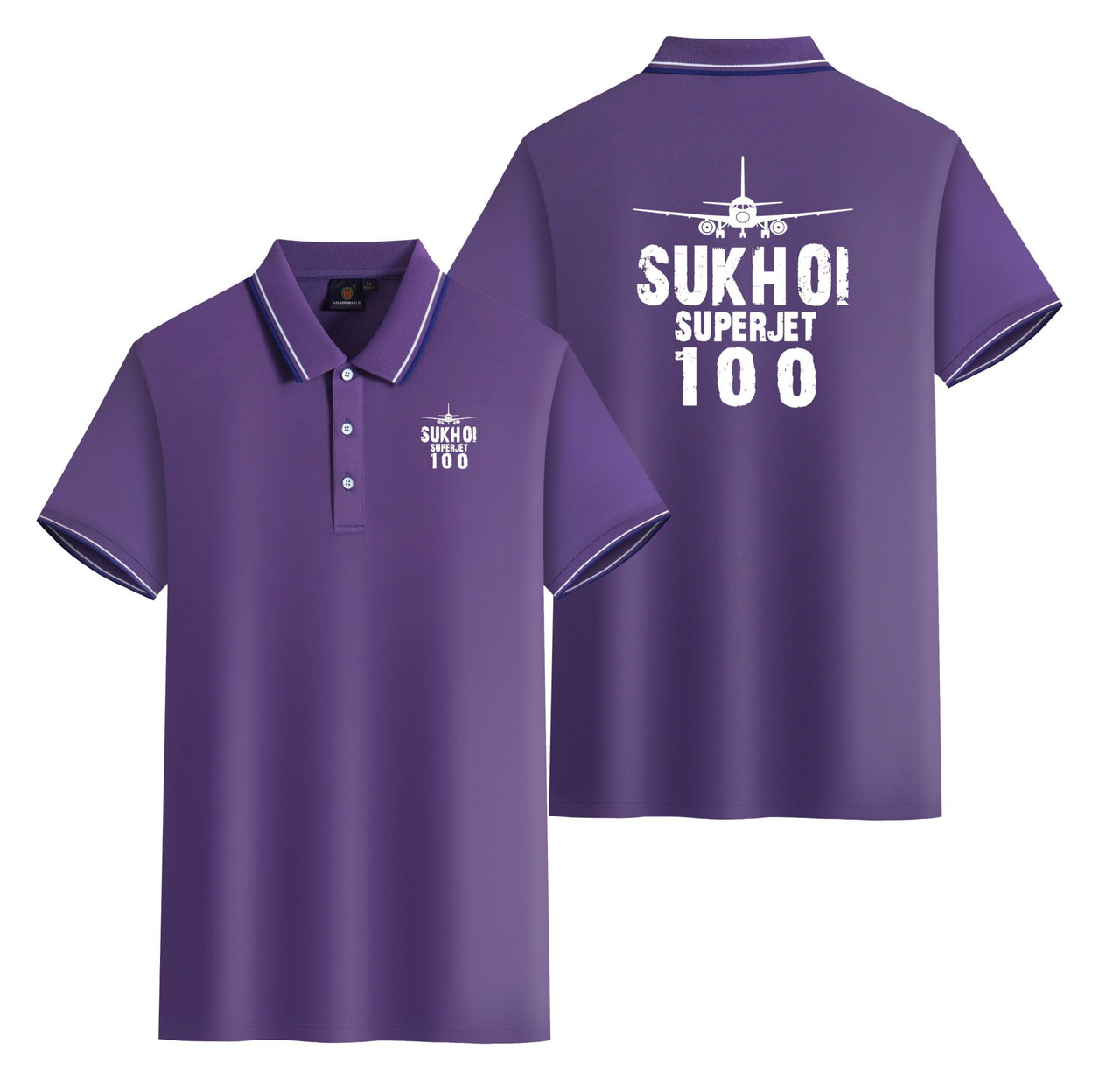 Sukhoi Superjet 100 & Plane Designed Stylish Polo T-Shirts (Double-Side)