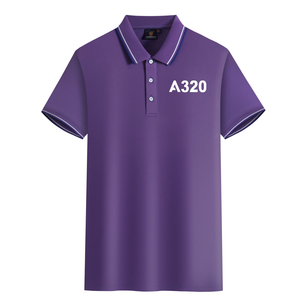 A320 Flat Text Designed Stylish Polo T-Shirts