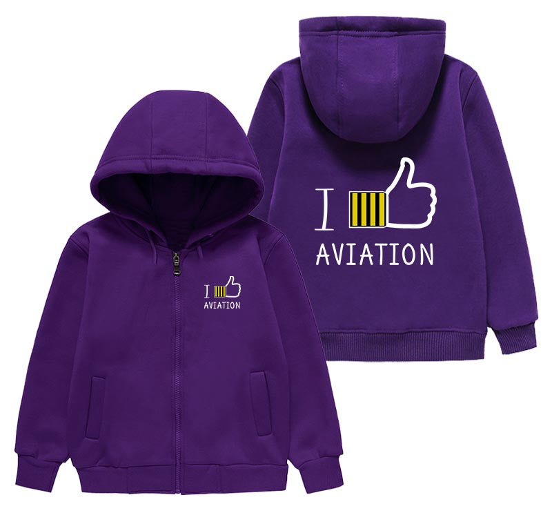 I Like Aviation Designed "CHILDREN" Zipped Hoodies