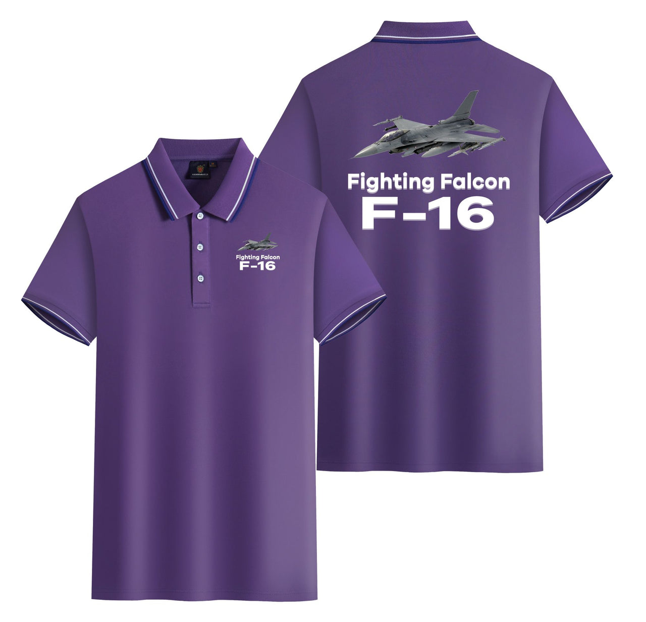The Fighting Falcon F16 Designed Stylish Polo T-Shirts (Double-Side)