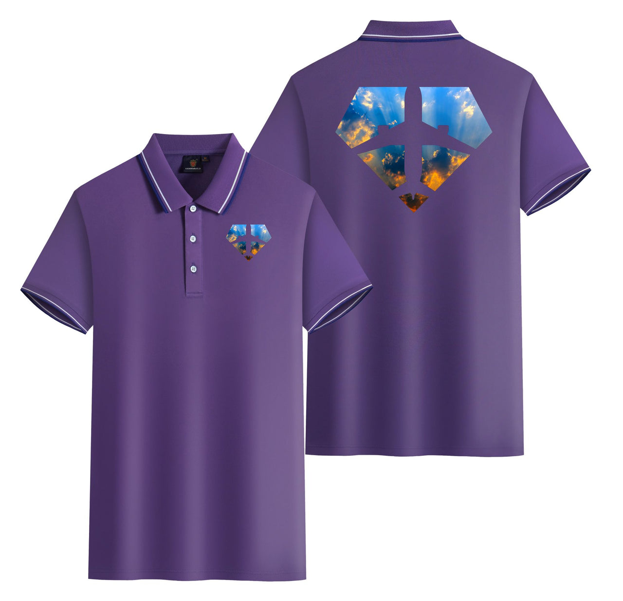 Supermen of The Skies (Sunrise) Designed Stylish Polo T-Shirts (Double-Side)