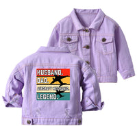 Thumbnail for Husband & Dad & Aircraft Mechanic & Legend Designed Children Denim Jackets