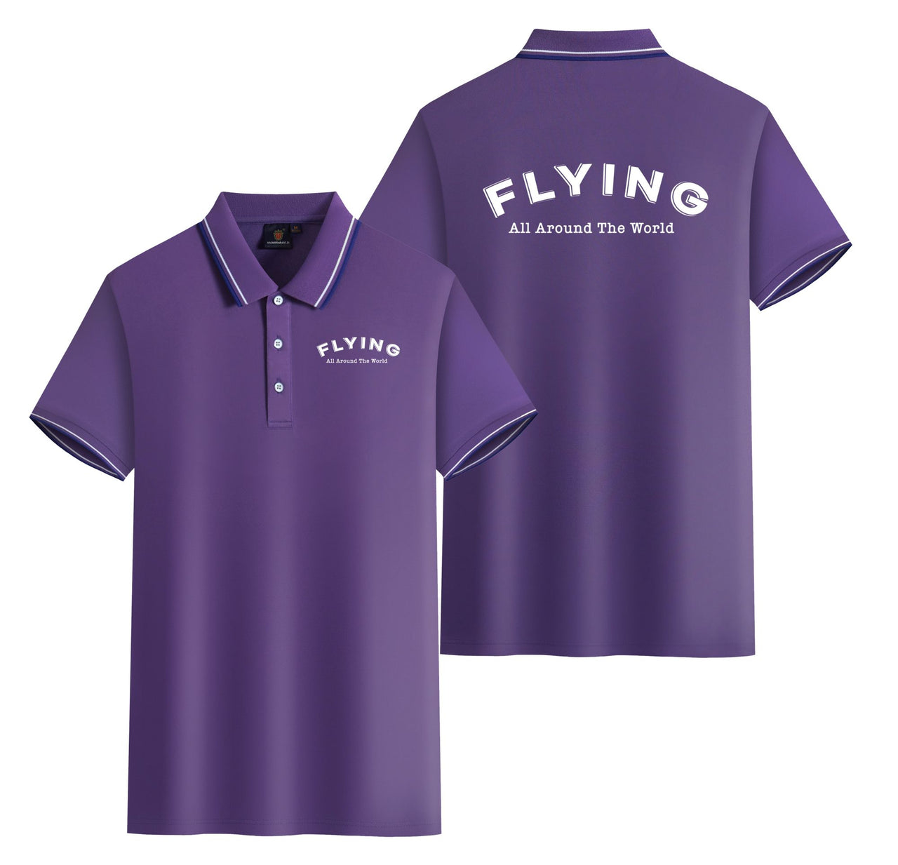 Flying All Around The World Designed Stylish Polo T-Shirts (Double-Side)