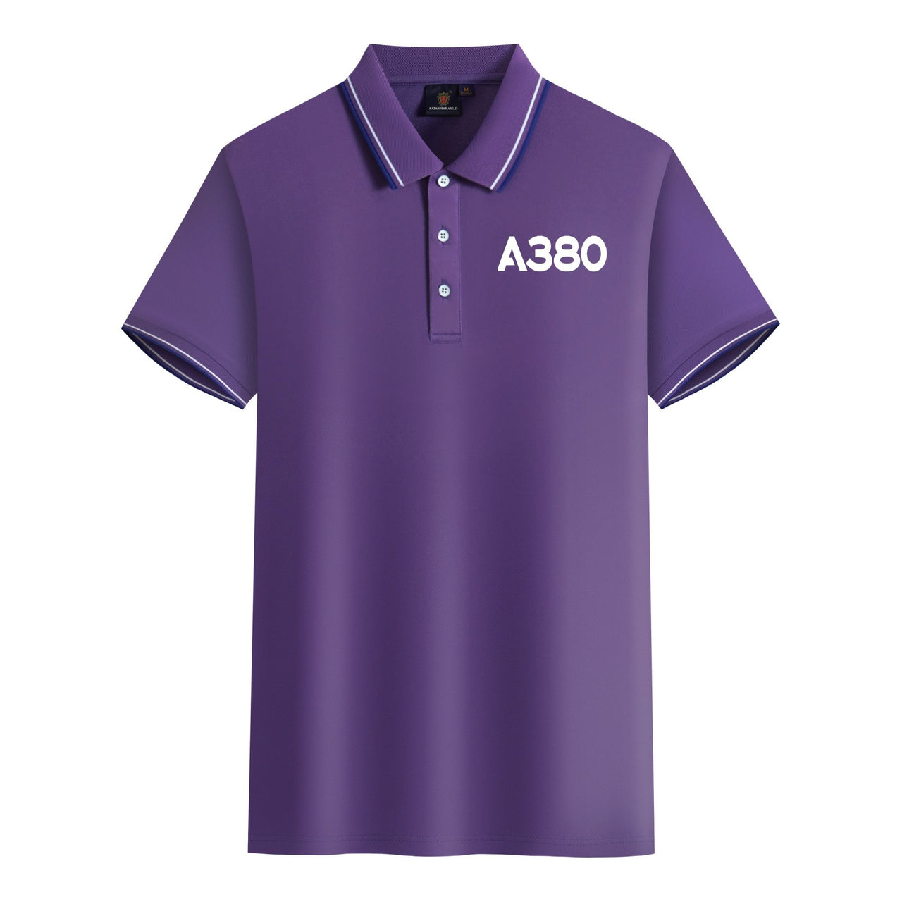 A380 Flat Text Designed Stylish Polo T-Shirts