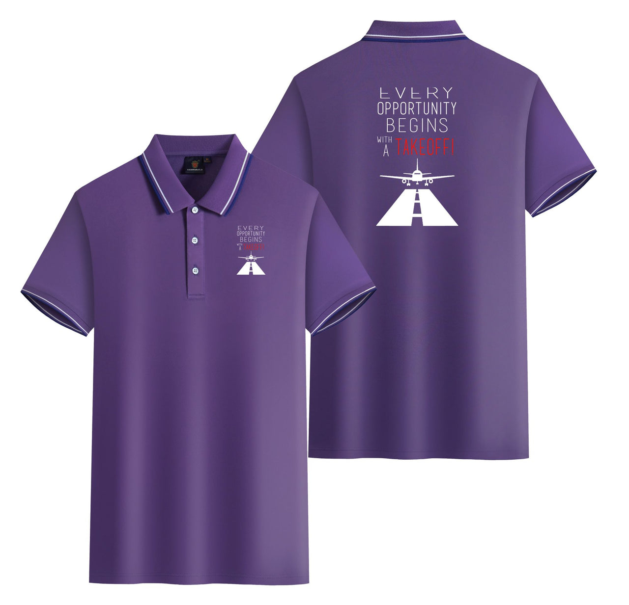 Every Opportunity Designed Stylish Polo T-Shirts (Double-Side)