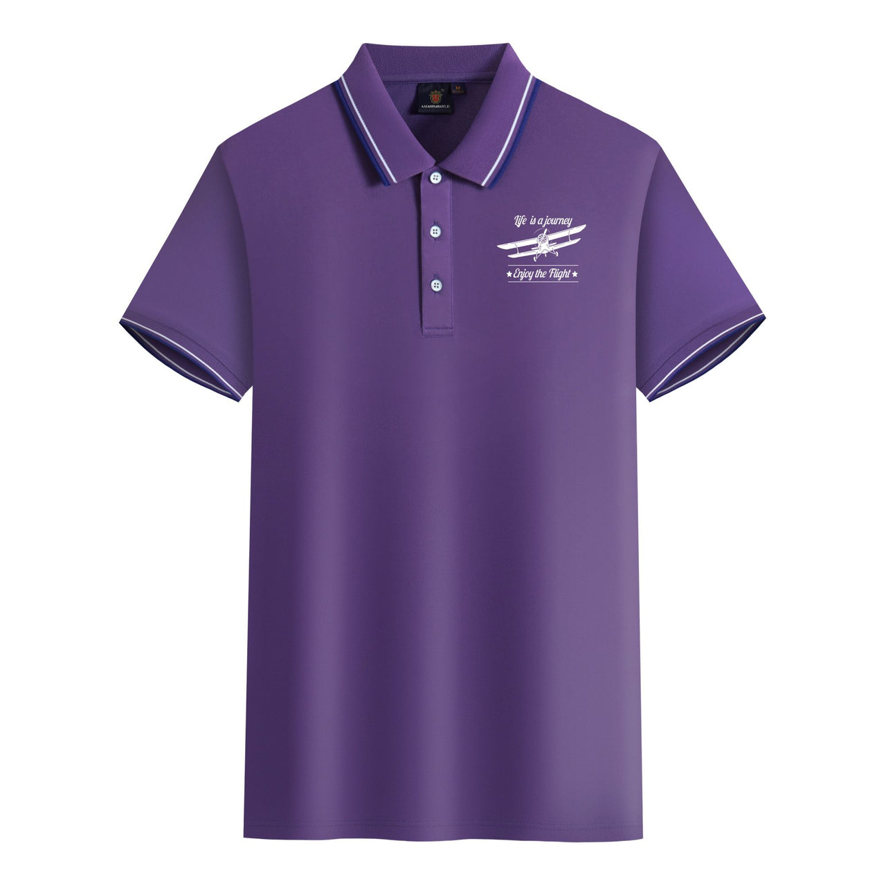 Life is a journey Enjoy the Flight Designed Stylish Polo T-Shirts