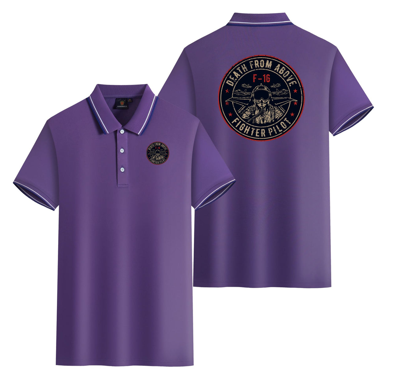 Fighter Jet 16 - Death From Above Designed Stylish Polo T-Shirts (Double-Side)