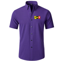 Thumbnail for Flat Colourful 747 Designed Short Sleeve Shirts
