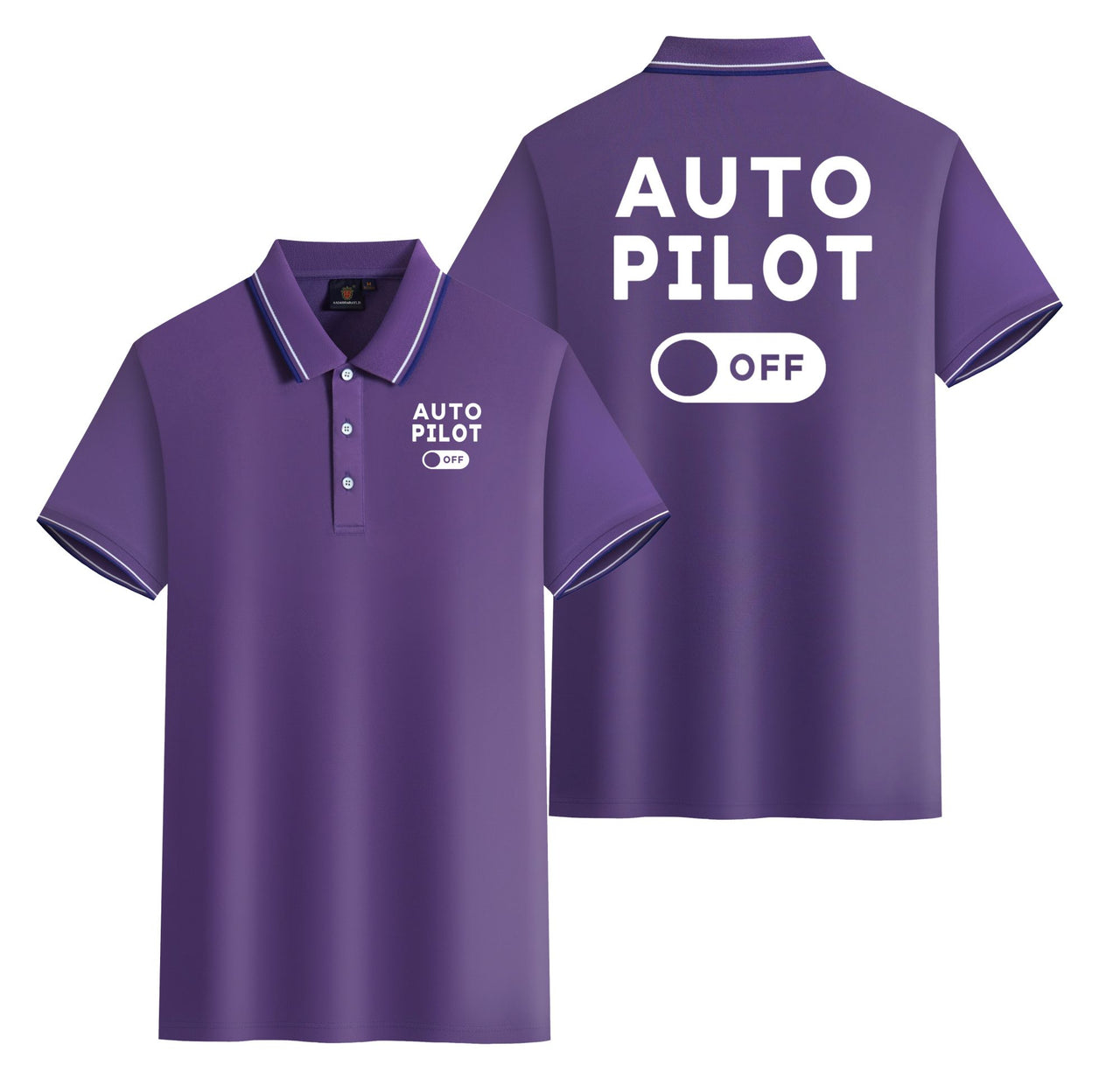 Auto Pilot Off Designed Stylish Polo T-Shirts (Double-Side)