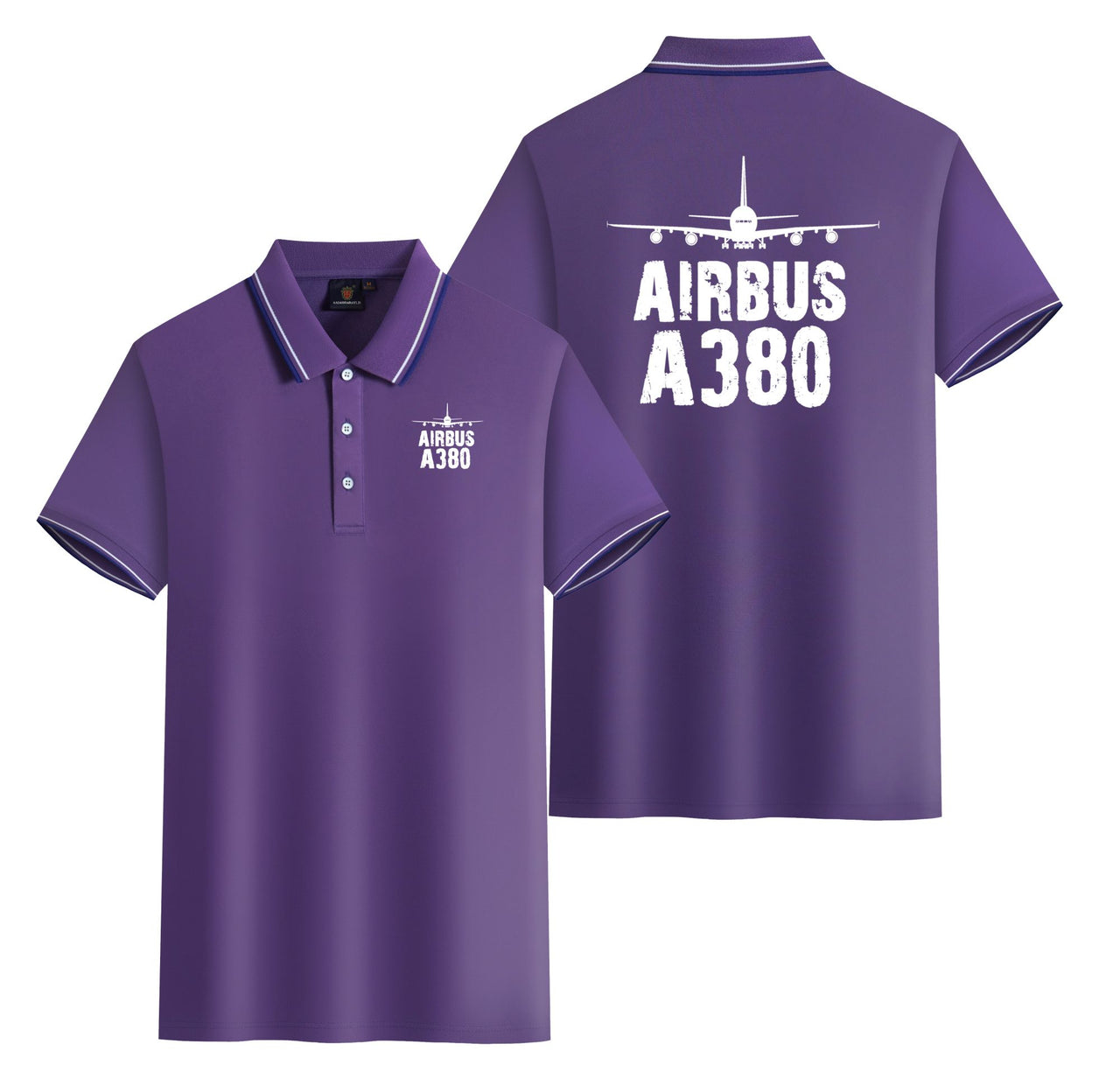 Airbus A380 & Plane Designed Stylish Polo T-Shirts (Double-Side)