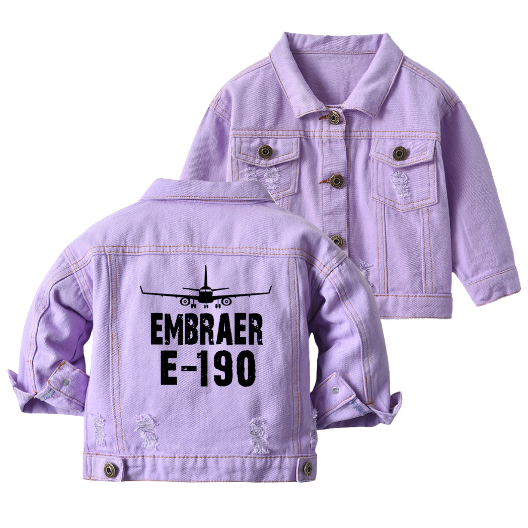 Embraer E-190 & Plane Designed Children Denim Jackets