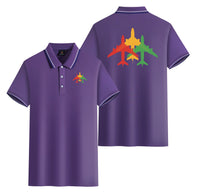 Thumbnail for Colourful 3 Airplanes Designed Stylish Polo T-Shirts (Double-Side)