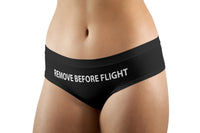 Thumbnail for REMOVE BEFORE FLIGHT (Black) Designed Women Panties & Shorts