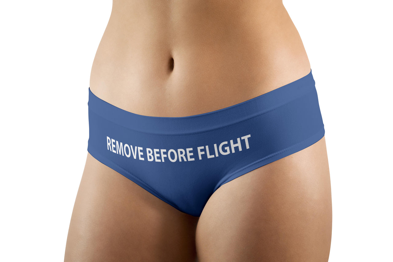 REMOVE BEFORE FLIGHT (Blue) Designed Women Panties & Shorts