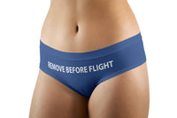 Thumbnail for REMOVE BEFORE FLIGHT (Blue) Designed Women Panties & Shorts