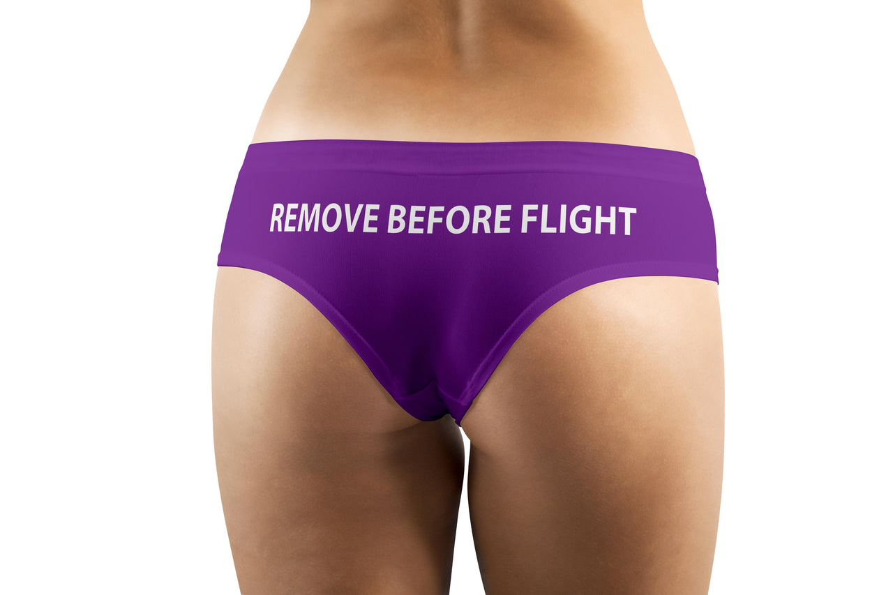 REMOVE BEFORE FLIGHT (Purple) Designed Women Panties & Shorts