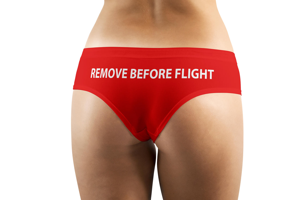 REMOVE BEFORE FLIGHT (Red) Designed Women Panties & Shorts