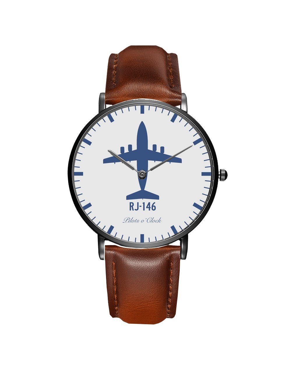 British Aerospace BAe RJ-146 Leather Strap Watches Pilot Eyes Store Black & Brown Leather Strap 