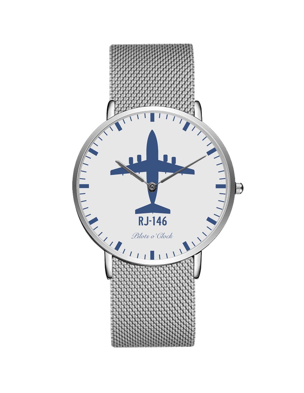 British Aerospace BAe RJ-146 Stainless Steel Strap Watches Pilot Eyes Store Silver & Silver Stainless Steel Strap 