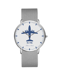 Thumbnail for British Aerospace BAe RJ-146 Stainless Steel Strap Watches Pilot Eyes Store Silver & Silver Stainless Steel Strap 