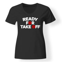 Thumbnail for Ready For Takeoff Designed V-Neck T-Shirts