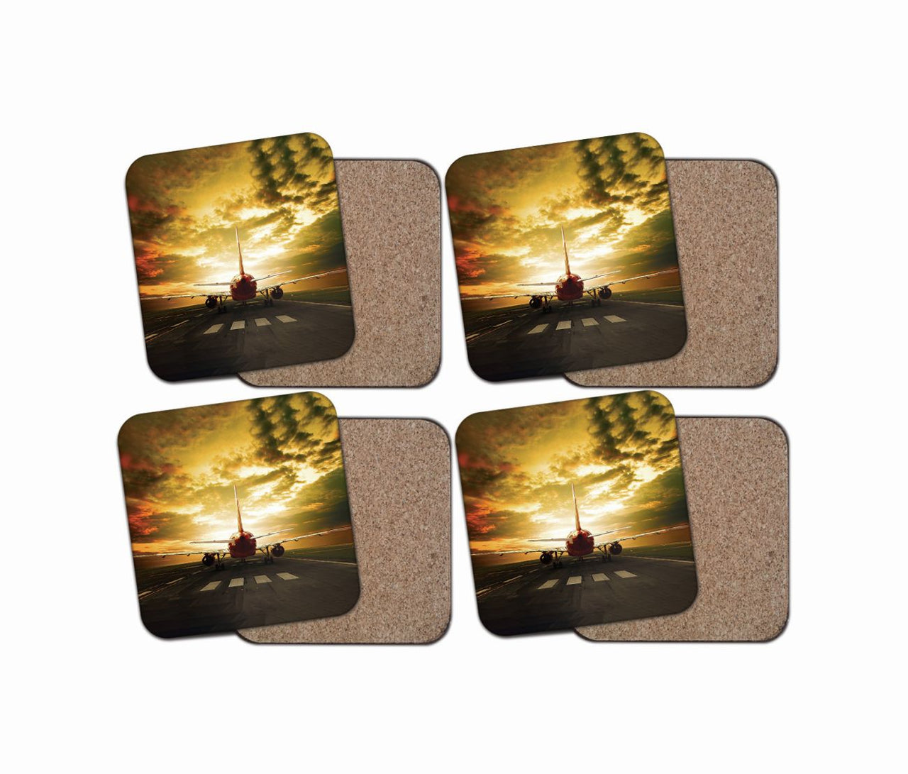 Ready for Departure Passanger Jet Designed Coasters