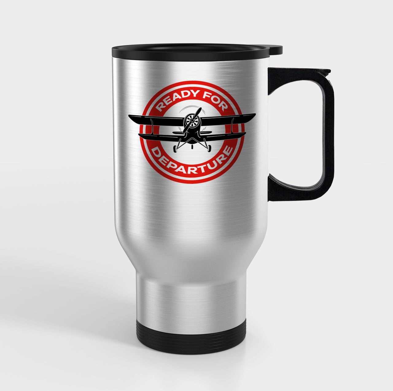 Ready for Departure Designed Travel Mugs (With Holder)