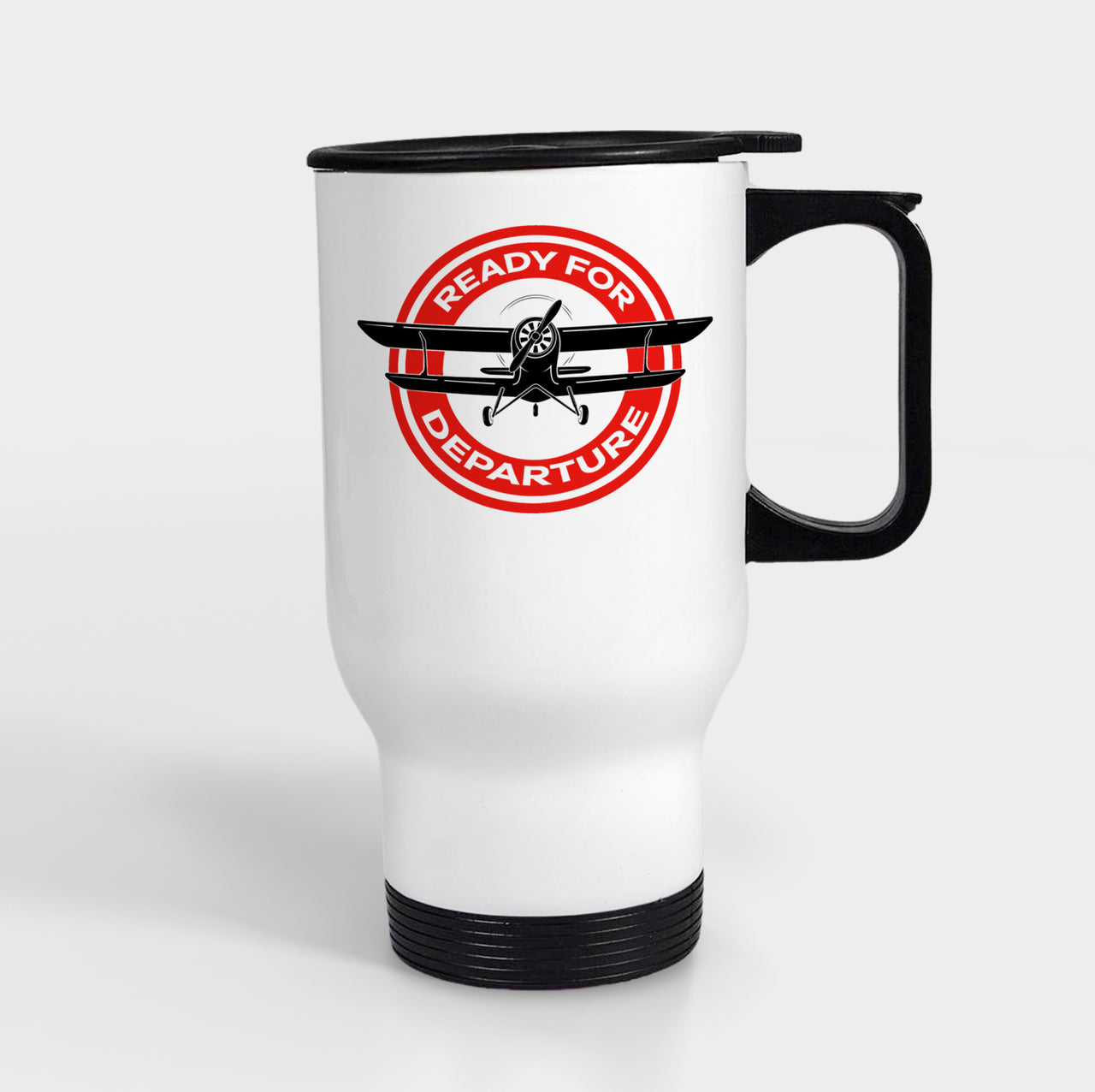 Ready for Departure Designed Travel Mugs (With Holder)