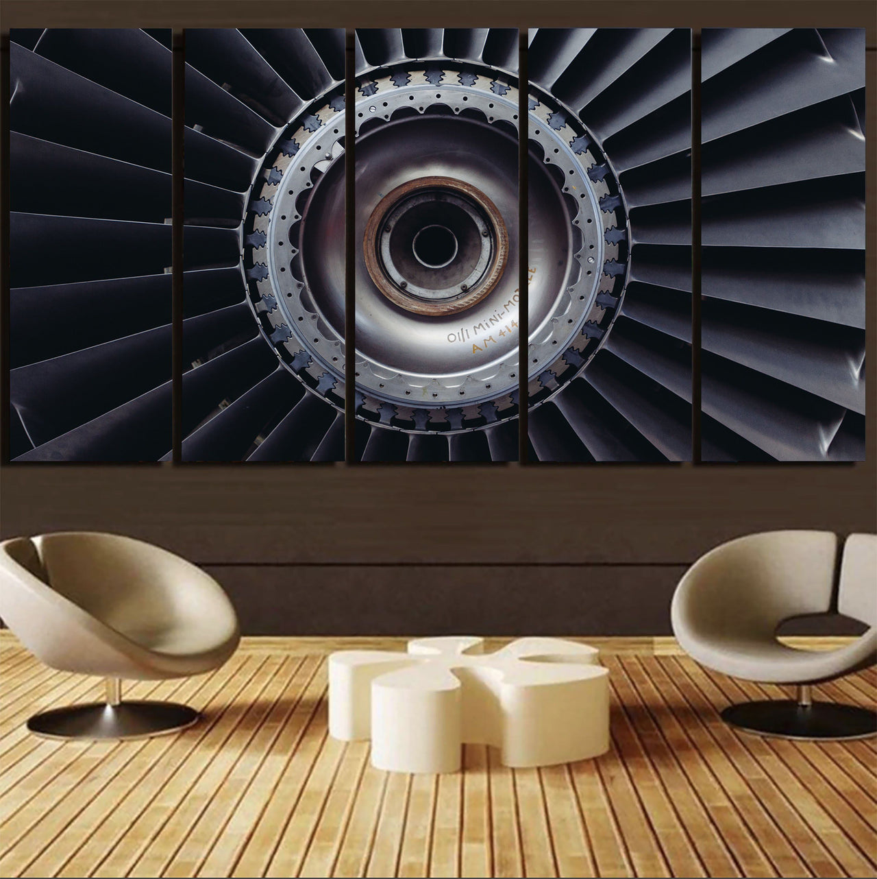 Real Jet Engine Printed Canvas Prints (5 Pieces) Aviation Shop 
