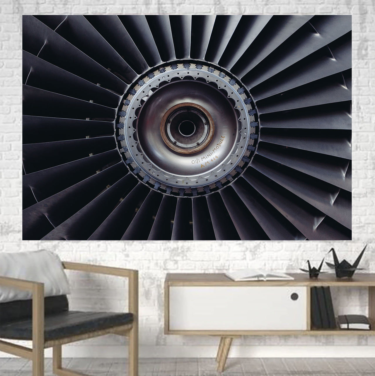 Real Jet Engine Printed Canvas Posters (1 Piece) Aviation Shop 