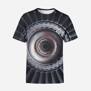 Real Jet Engine Printed 3D T-Shirts