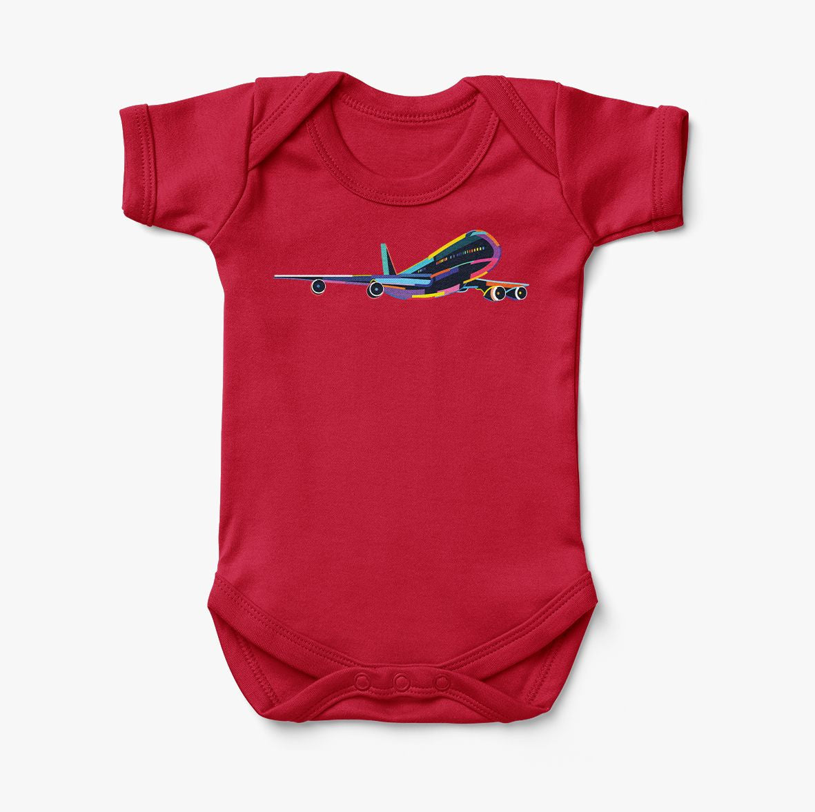 Multicolor Airplane Designed Baby Bodysuits