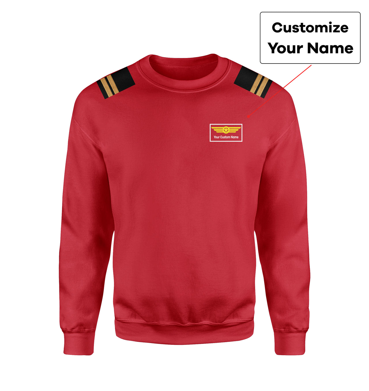 Custom & Name with EPAULETTES (Badge 1) Designed 3D Sweatshirts