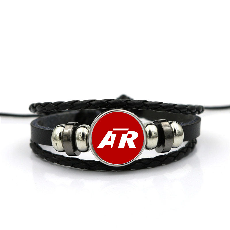 ATR & Text Designed Leather Bracelets