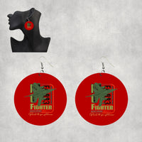 Thumbnail for Fighter Machine Designed Wooden Drop Earrings