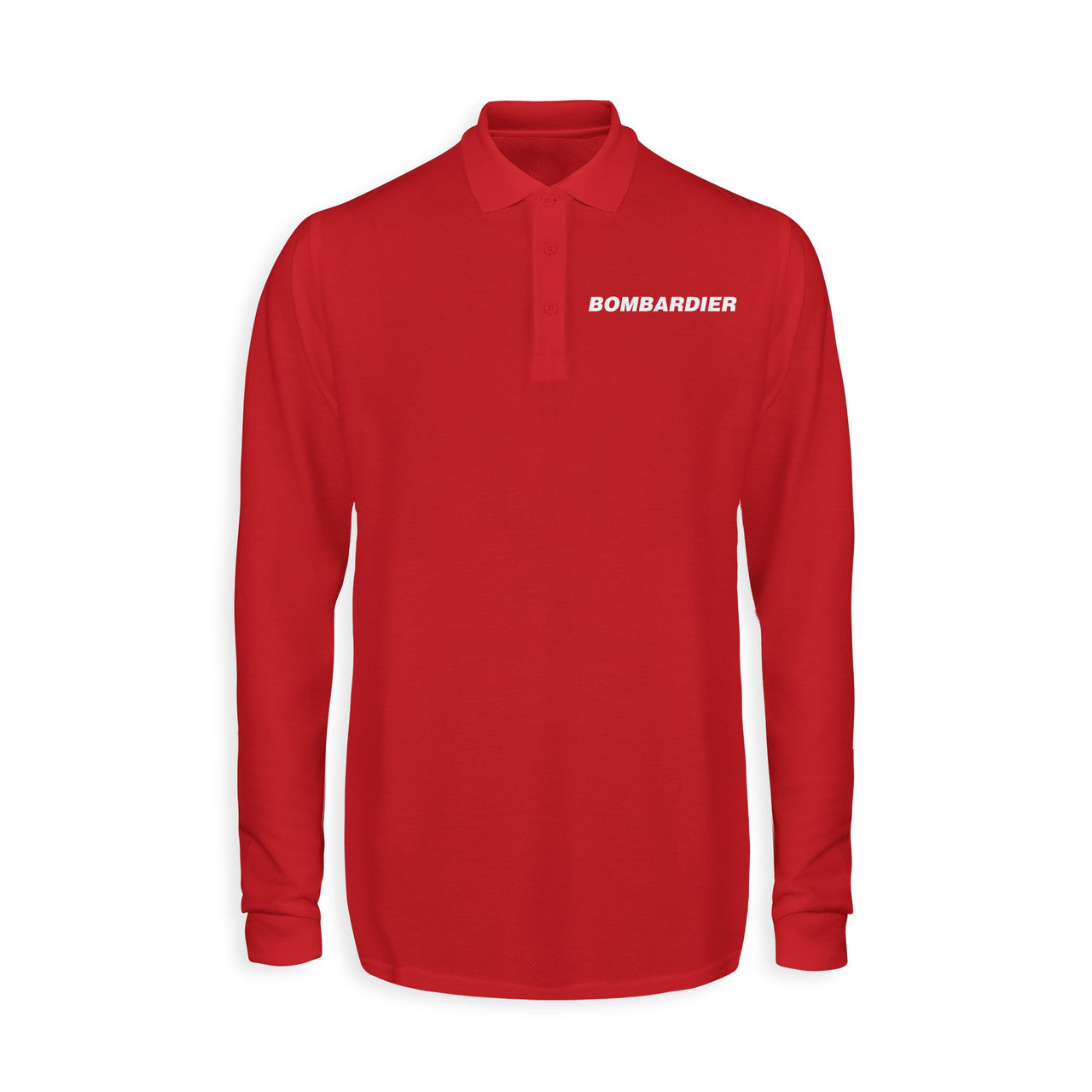 Bombardier & Text Designed Long Sleeve Polo T-Shirts