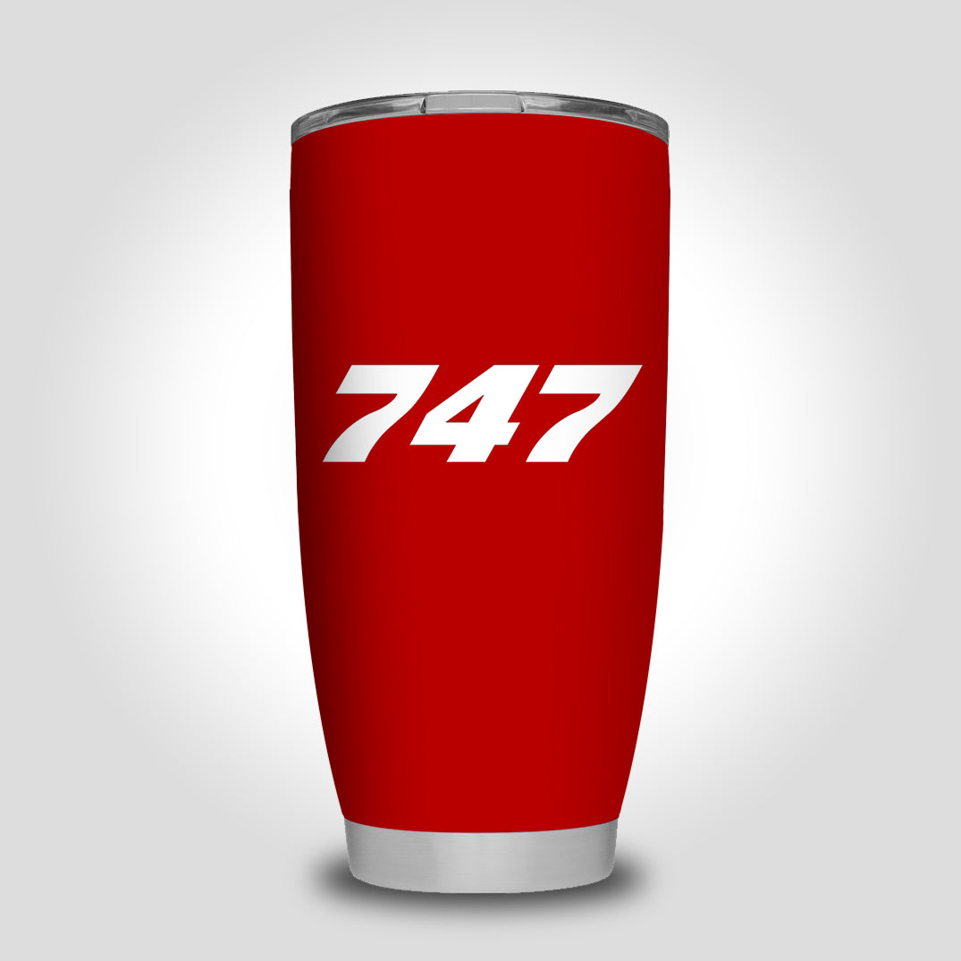 747 Flat Text Designed Tumbler Travel Mugs