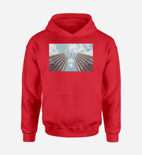 Thumbnail for Airplane Flying over Big Buildings Designed Hoodies